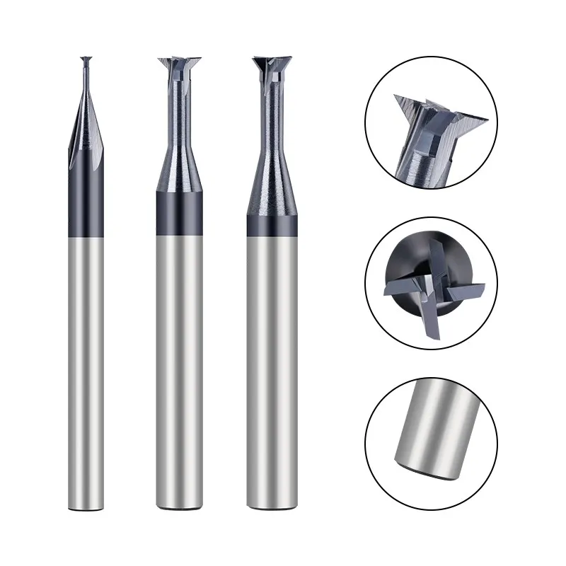 45 Degrees Milling Cutter Tungsten Carbide Dovetail Milling Cutter 1.5-16mm Steel Machining Tool for Metal EndMill