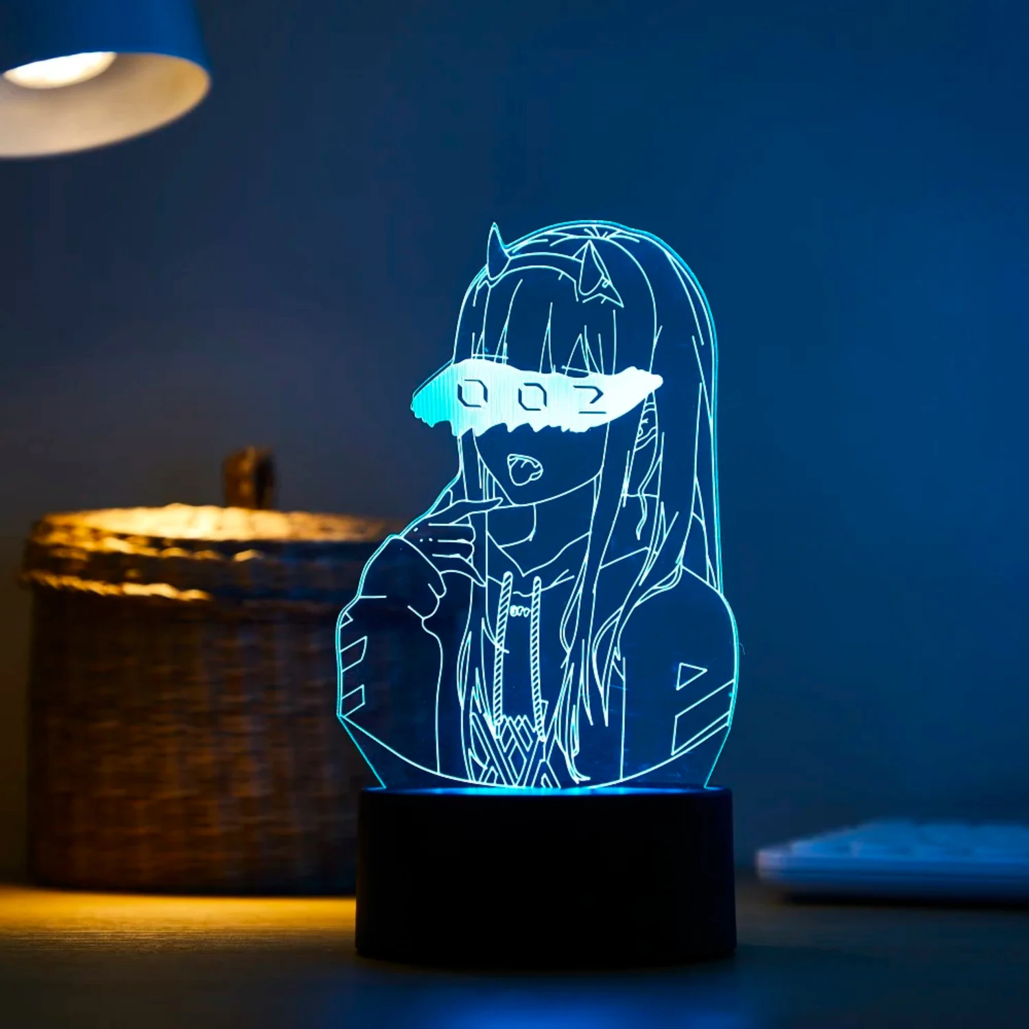 Romantic Anime Darling in the Franxx Zero Two LED Night Light 3D Lamp for Bed Room Decor - Cute and Charming Anime Waifu Gift Op