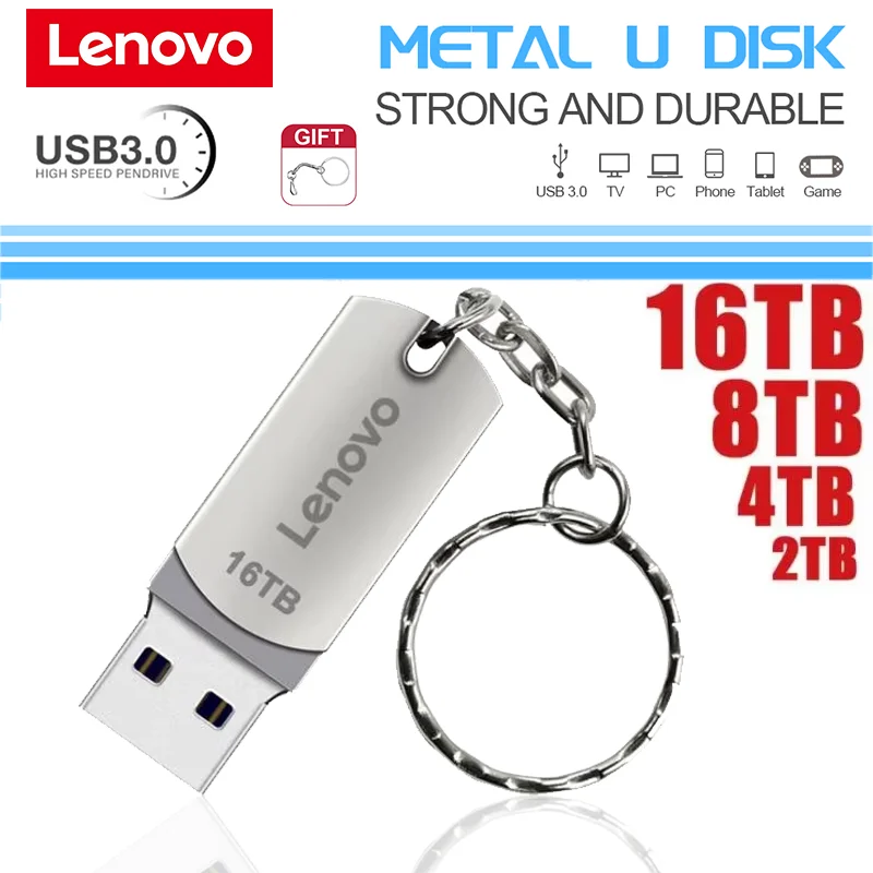 Lenovo 16 ТБ U Disk HyperSpeed Marine GPS 2 ТБ Металлический флэш-накопитель Turbo X-Ray Изображения 4 ТБ 8 ТБ USB3.0 Флэш-накопитель Rapid Retro Gaming