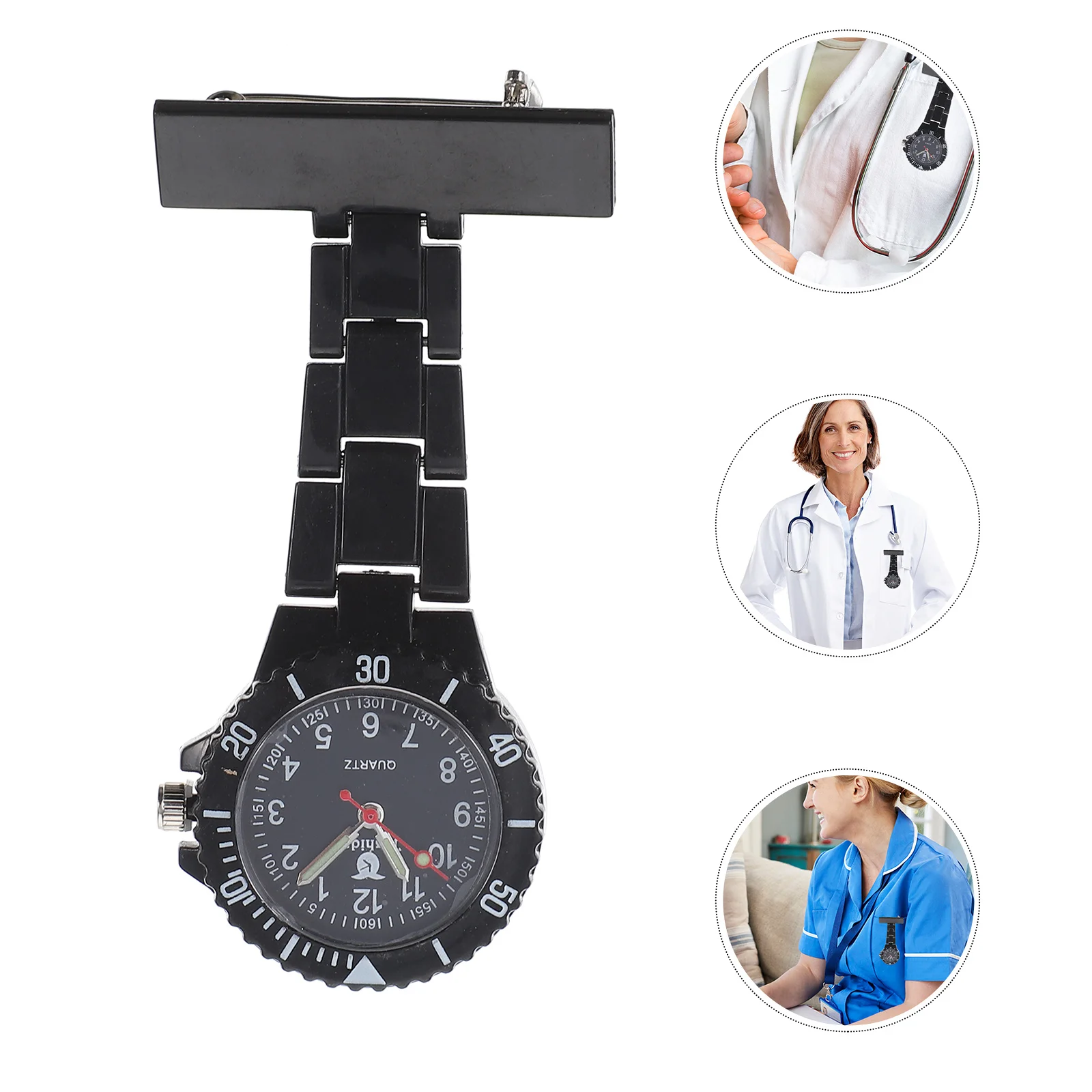 

Nurse Watch Table Fashionable Nurses Pocket Watches for Women Hanging Nursing Black Miss