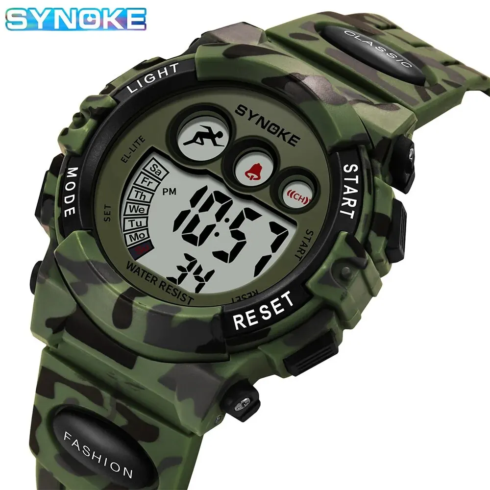 SYNOKE Student Sport Watches For Kids Colorful Electronic Watches 50M Waterproof Clock Children Digital Watch For Boys Girls