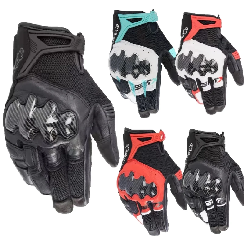 

GP-SMX Motorcycle Gloves Men Cowhide Racing Motocross Gloves Hard Knuckle Touchscreen Glove for Dirt Bike Moto Guantes Moto