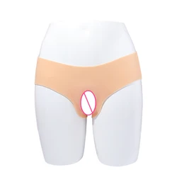 ONEFENG Silicone False Vagina Briefs False Female Transvestite Artificial Vagina Can be Inserted for CD Men Dressed as Women