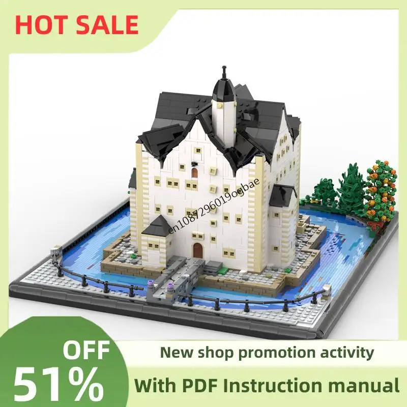 

Новинка, 4332 шт., Moc, европейский средневековый вид на улицу, водяной замок, модель Klaffenbach, строительные блоки, креативные идеи «сделай сам», детские игрушки, подарки