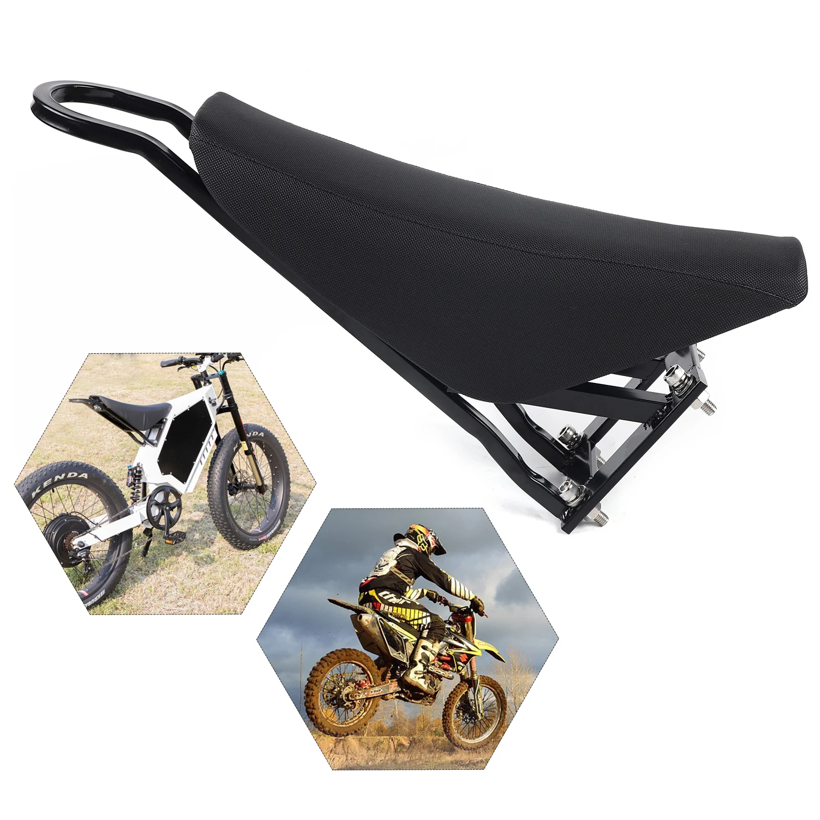 Motorcycle Style PU Seat For Stealth Bomber Electric Mountain Bike Beach Cruiser