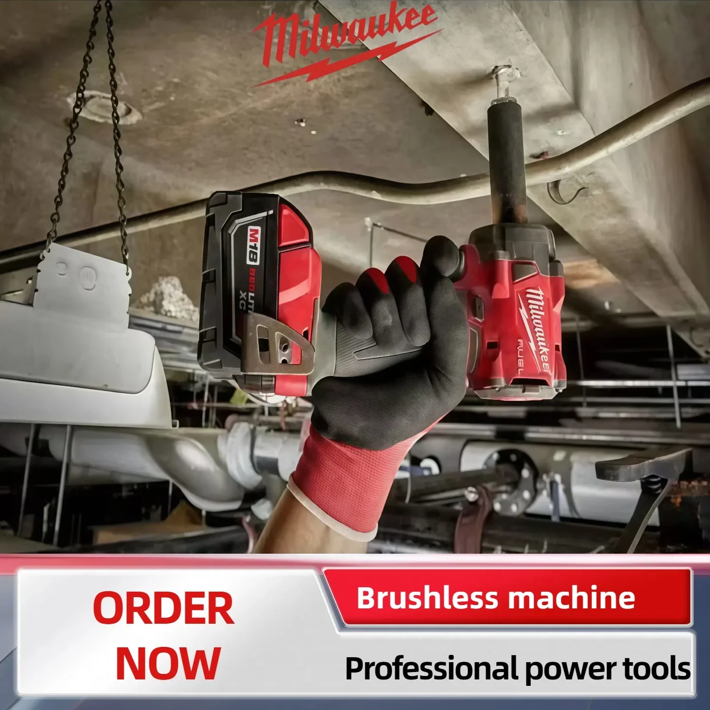 ميلووكي مفتاح ربط كهربائي لاسلكي مفك براغي بدون فرش تأثير الحفر أدوات كهربائية إصلاح شاحنة السيارة لبطارية 18 فولت #3