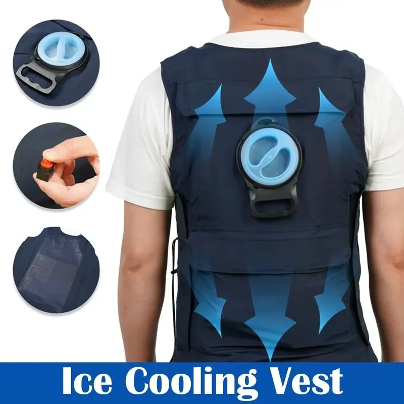 Cooling Vest Polyester TPU Water Circulation Adjustable Tightness Self Suction Pump Ice Vest Outdoor Activity Vest Dropship