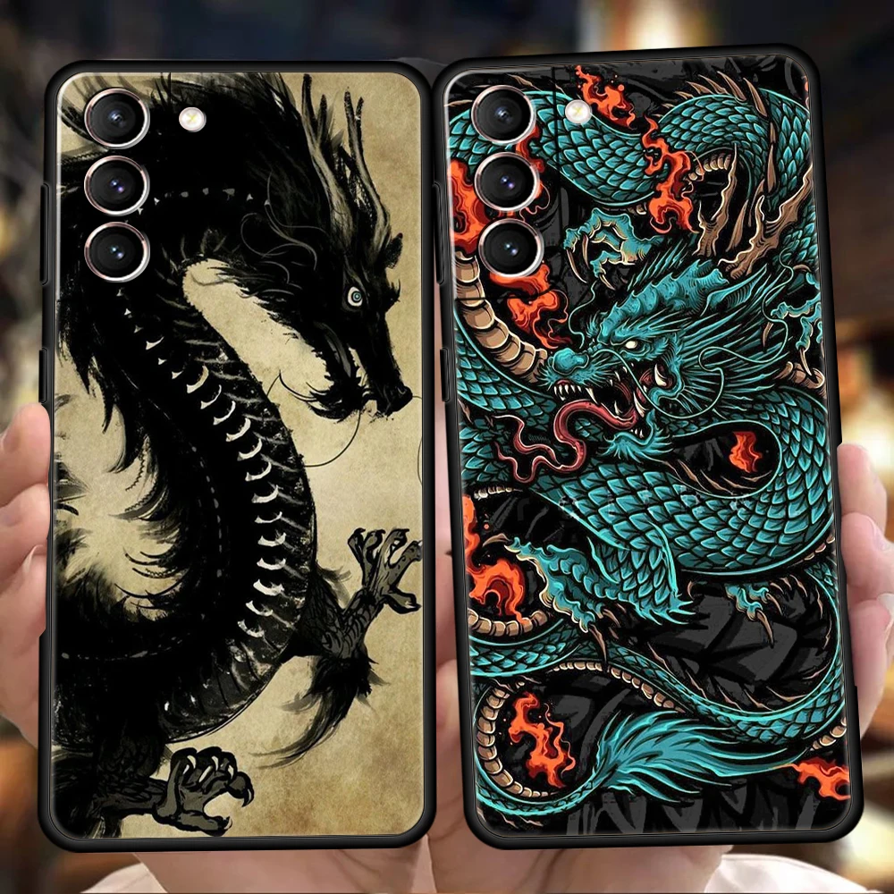 Dragon Painting Phone Case For Samsung Galaxy S24 S23 S22 S20 S21 FE Ultra S24 S23 S10 S10E S9 S8 Plus 5G Phone Cover Fundas Bag