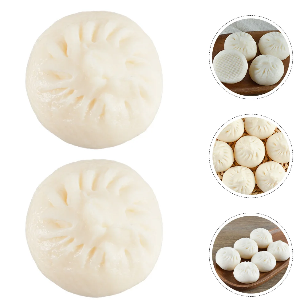 4 Pcs Simulated Buns Food Toy Model Other Chinese Style Fake Steamed Decor Photography Prop Pvc Stuffed Toys