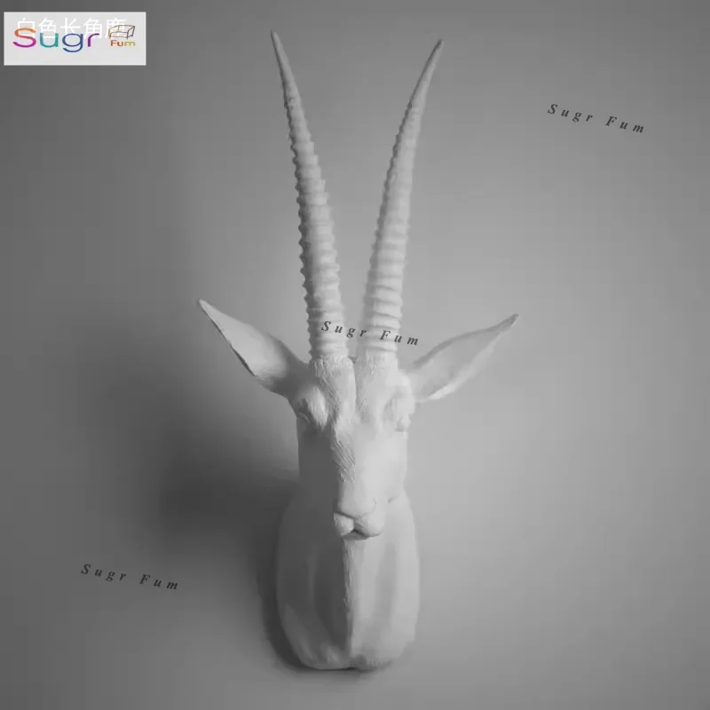 

Настенный кулон, украшение на стену, украшение в виде овцы, кулон с головой оленя, рога, висит в стиле ретро, европейские креативные украшения в виде животных