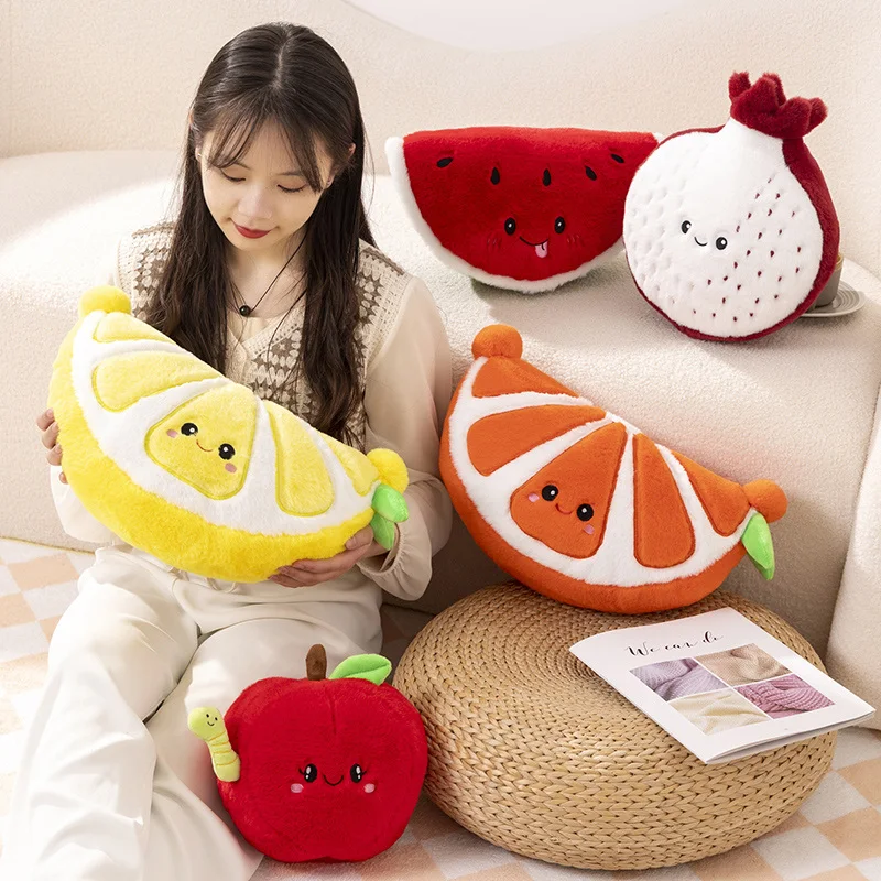 

Cute Fruits Plush Toy Cartoon Stuffed Plants Simulation Apple Lemon Watermelon Food Plushies Doll Anime Soft Kids To HomeDecor.