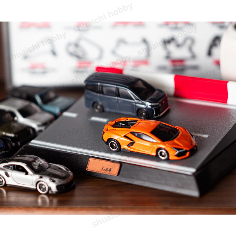 1PC Dual Parking Car Model Plastic Display Base 75 Degree Sloped Racing Track Showcase Platform for 1/55-1/64 Scale Diecast Cars