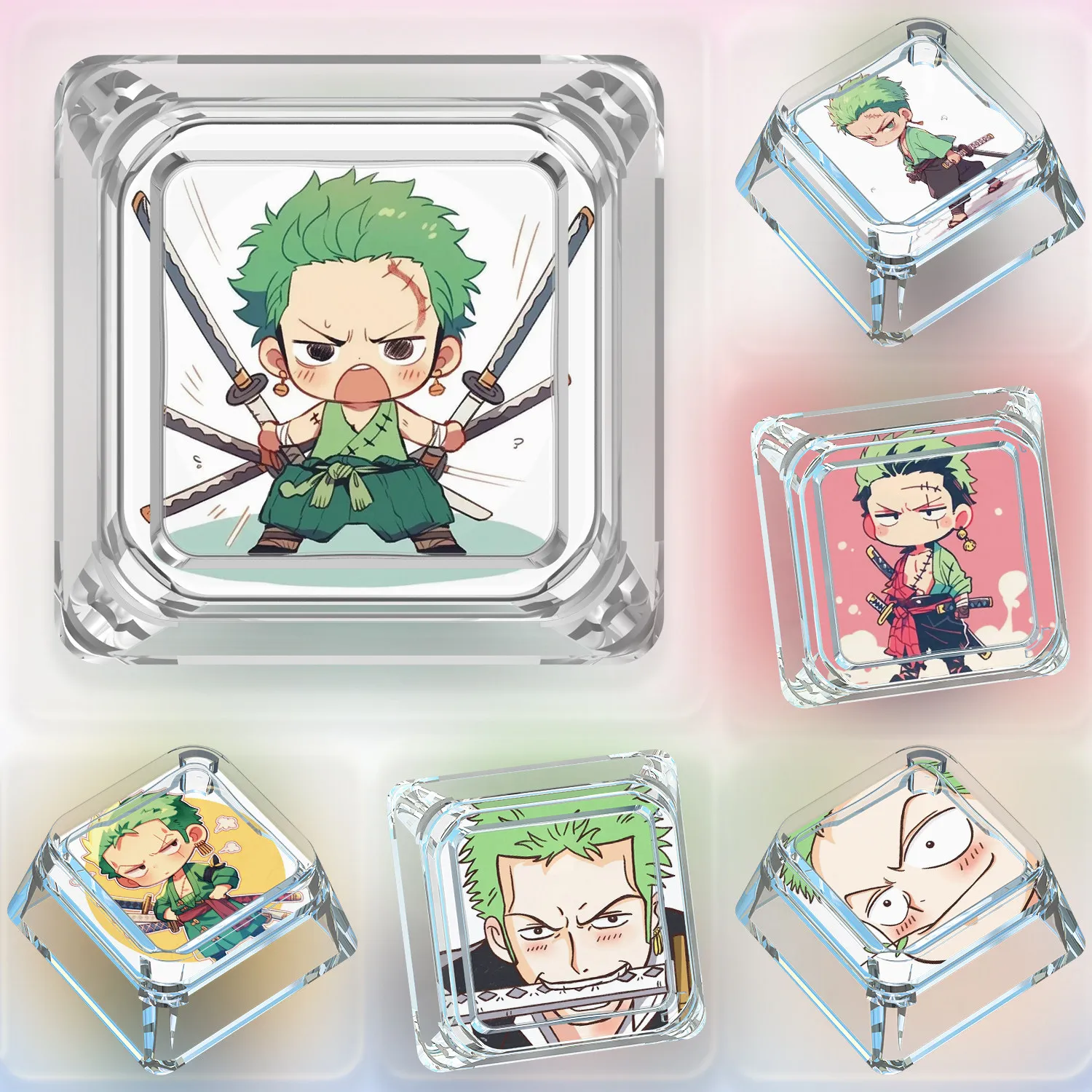 

Механические кейкапы для клавиатуры DIY в стиле Ророноа Зоро, персонализированные кейкапы для механической клавиатуры с крестообразным креплением, подарок-игрушка для ПК