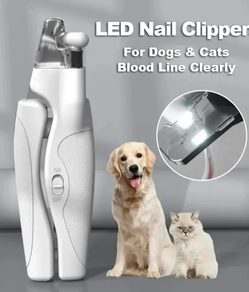 Cortauñas para mascotas con luz LED, tijeras especiales para línea de sangre para perros y gatos, cortauñas multifunción, sumini