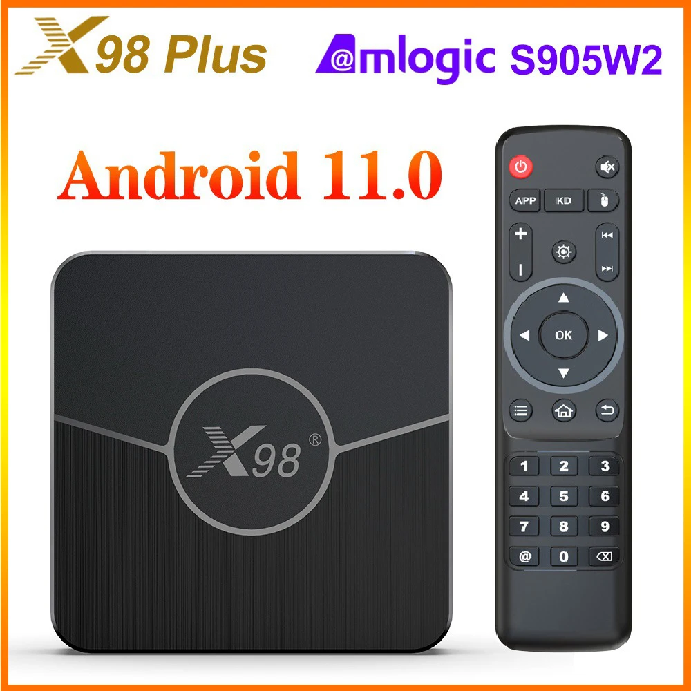 

2023 New X98 Plus Tv Box Android11 Amlogic S905W2 AV1 2.4G&5.8G Dual Wifi HDR10+ Set Fast Box Top Box Media Player Spain TV