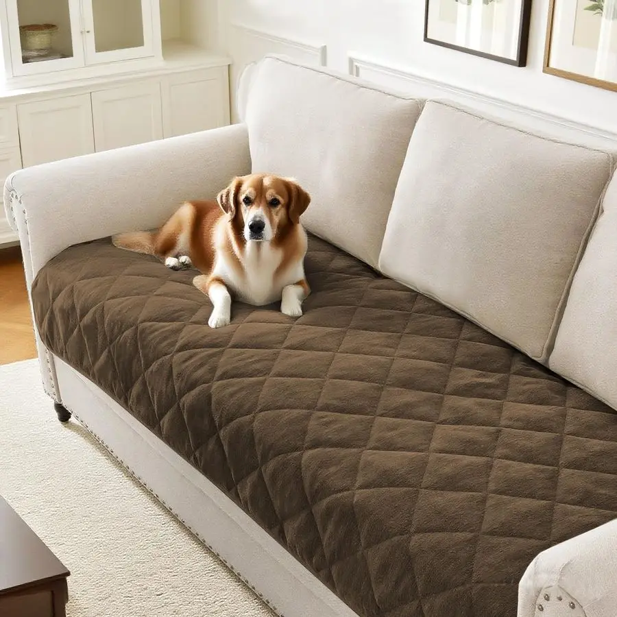 

Chenille Dog Bed Cover Thick Soft Pet Couch Cover for 3 Cushion Couch Anti Slip Fluffy Quilted Sofa Cover Washable Furniture Pro