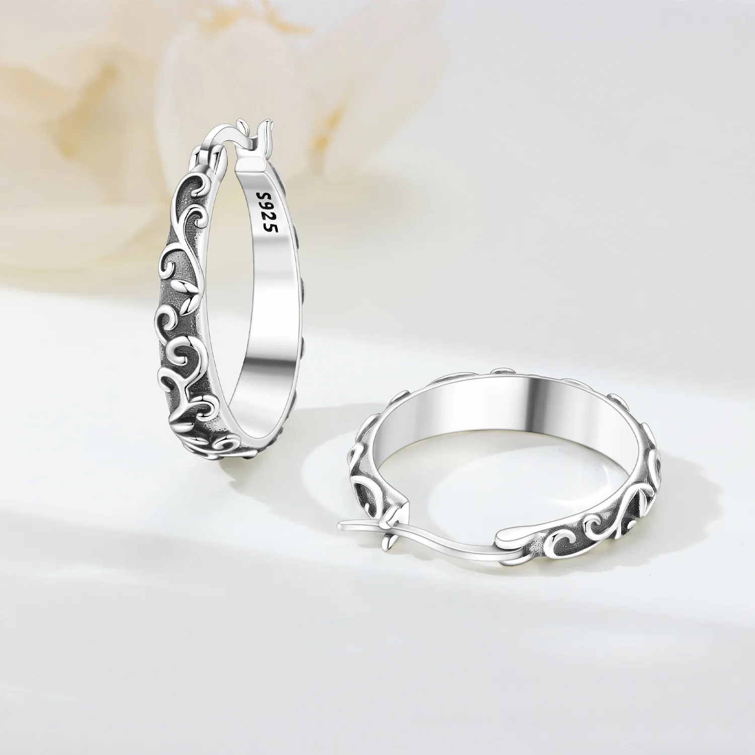 CYCUFF S925 Sterling Silver Vintage Grape Vine Earrings Hoop Earrings Women Jewelry Original Trendy Anniversary Gifts
