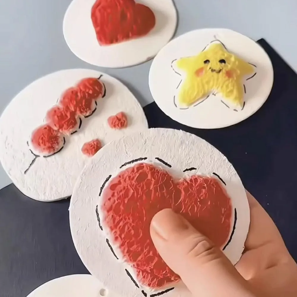 30Pcs 3D Drawing Magic Canvas Sponge with Water Brush DIY Kids Painting Paper 3D Art Drawing Paper