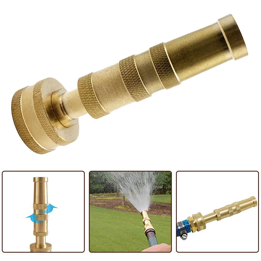 

Solid Brass Garden Hose Nozzle Featuring 4 Inch Adjustable Wring for Tailored Water Spray Suitable for Multiple Outdoor Uses