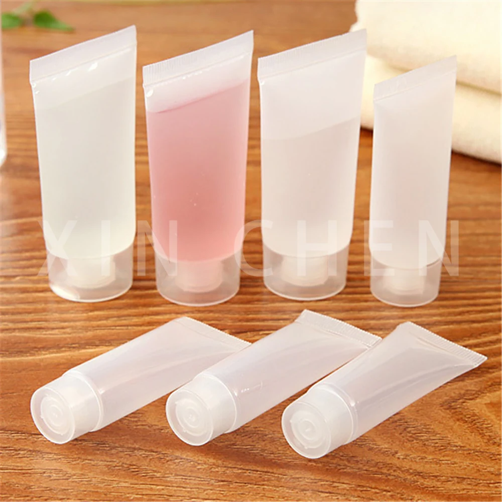 100pcs Travel Empty Cosmetic Tube Squeeze Facial Lotion Container Hand Cream Bottle Portable Sample Vials 15/20/30/50/100ml