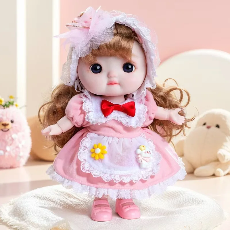 20cm Kawaii Lolita สาวเจ้าหญิงตุ๊กตา 1/8 BJD น่ารัก Big Eye สีขาวผิวข้อต่อเด็กเคลื่อนย้ายได้สาว DIY Play House ของเล่นวัน...