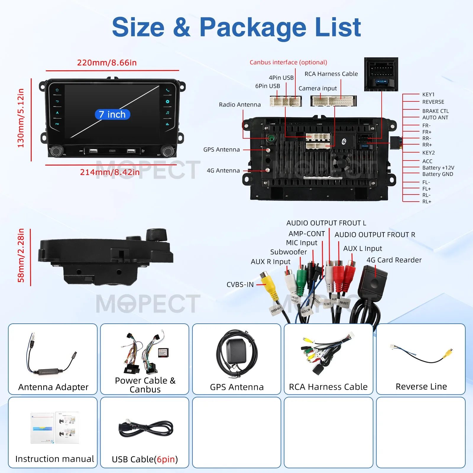 MOPECT Android 15 autoradio voor VW POLO GOLF 5 6 Plus PASSAT B6 JETTA TIGUAN SHARAN SCIROCCO CADDY Seat Carplay Audio Autostereo
