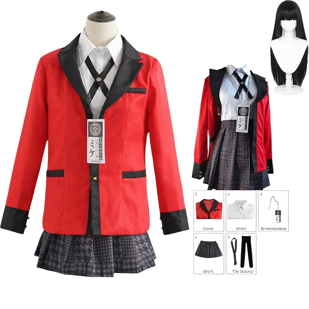 Anime Kakegurui Jabami Yumeko Cosplay Costume Halloween Sayaka Compulsive Gambler Japanese School Girls JK Uniform Halloween Cos