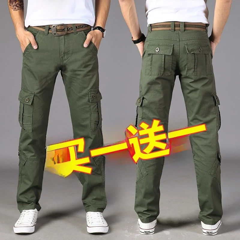 

Men's Casual Work Trousers Summer New Sle Multi-ket Loose Outdoor Wear-Resistant Labor Protection Straight Leg Pants