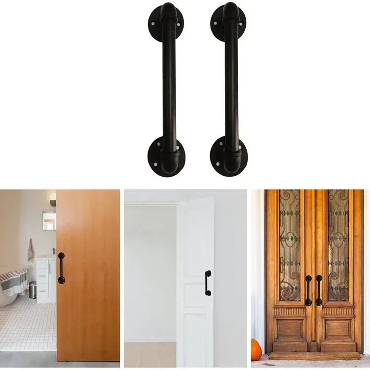 2Pcs Metal Interior and Exterior Doors, Barn Door Handles, Stair Handrails, Bathroom Handrails, Drawer Pulls, Towel Racks