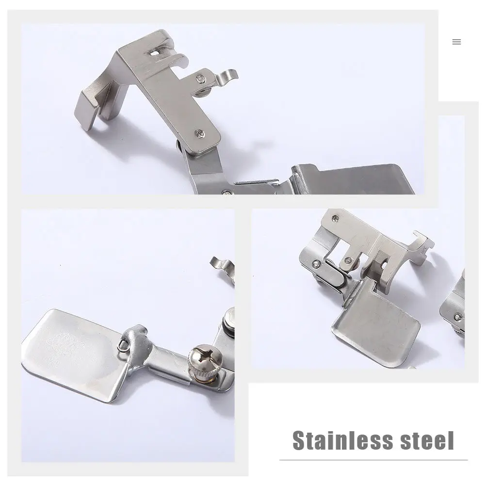 Stainless Steel Sewing Machine Binder Overlock Binding Attachment Folder Replacement Presser Foot for Lightweight Fabric