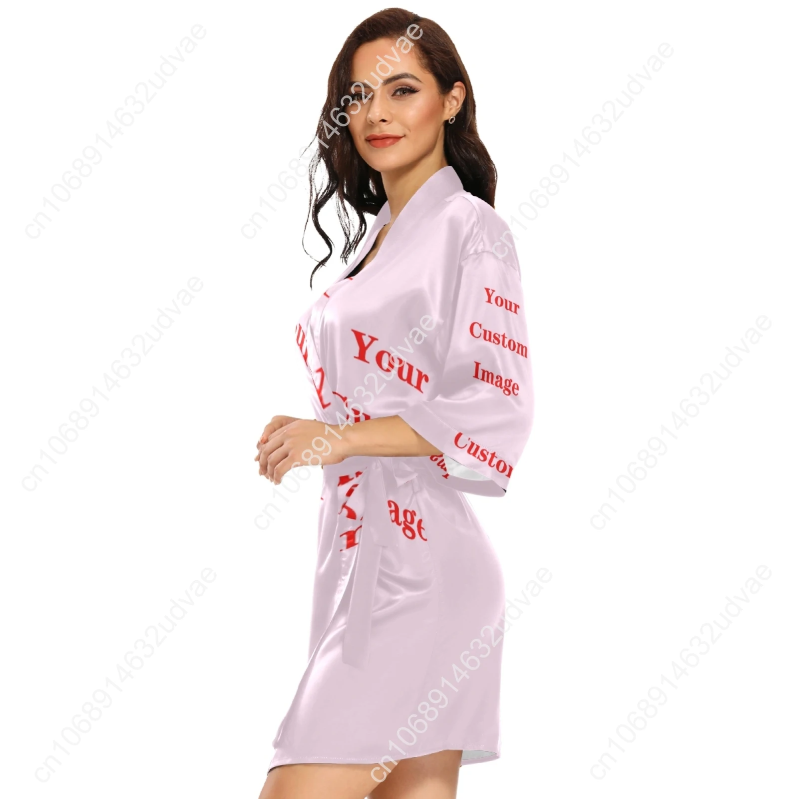 Fashion Satin Robe Long Women Wrap Dress Spring Bathrobe Pajamas Sexy V Neck  Robe 2021 New Ladies Clothes Custom Image