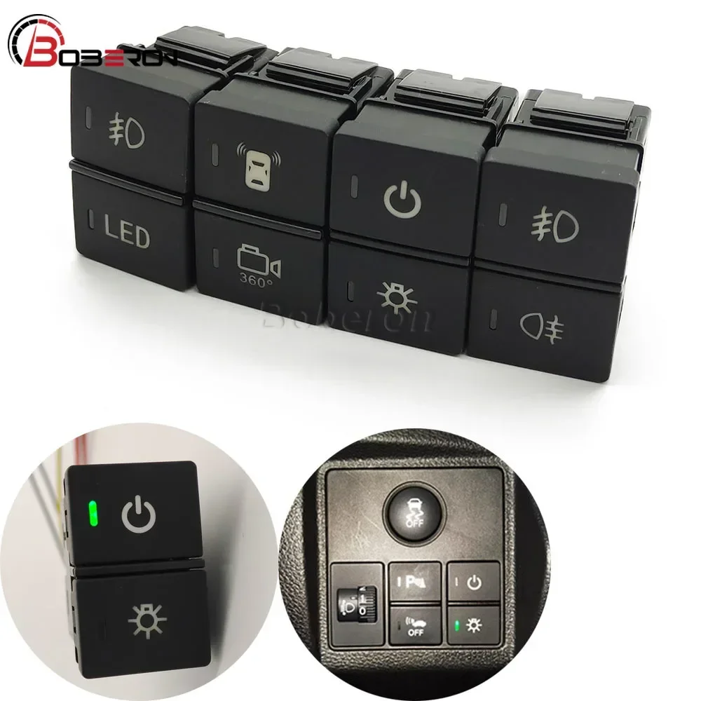1pc Dual Key Switch Fog Light Radar Power On Off  LED Light Headlight Switch Button For Honda URV CRV AVANCIER CITY Accord