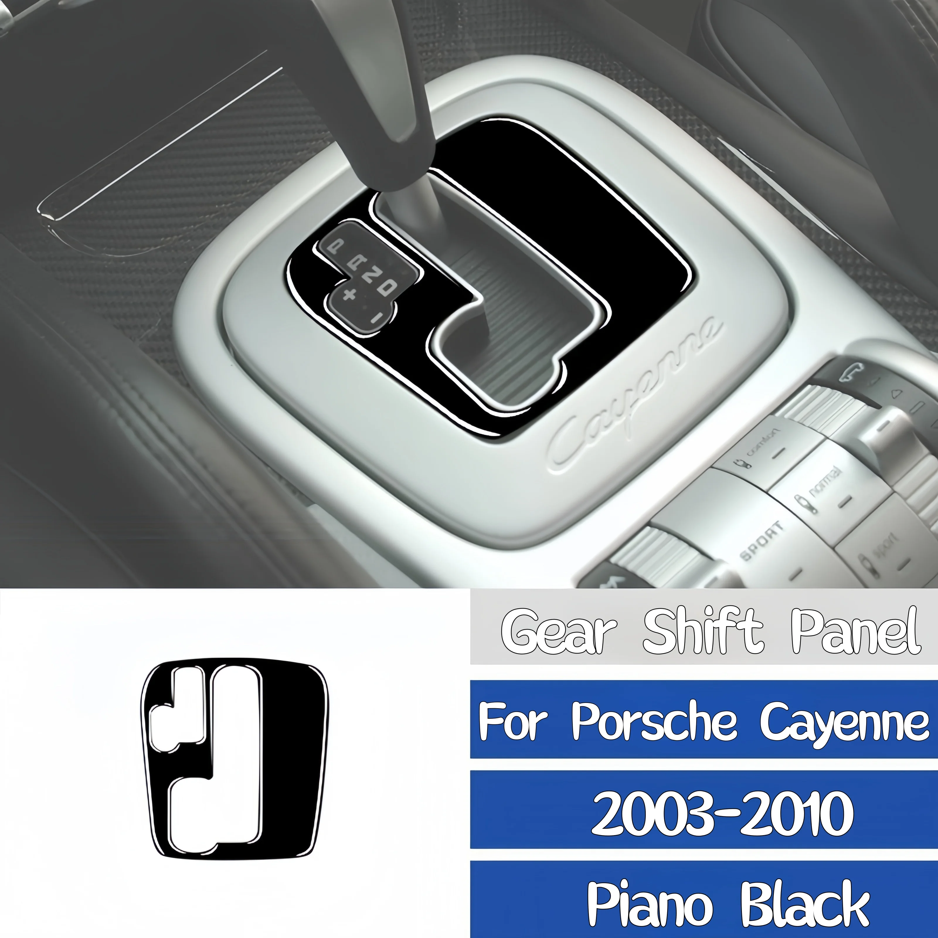 For Porsche Cayenne 2003-2010 Piano Black Interior Car Gear Shift Panel Frame Trim Cover Decoration Sticker Auto Zubehör