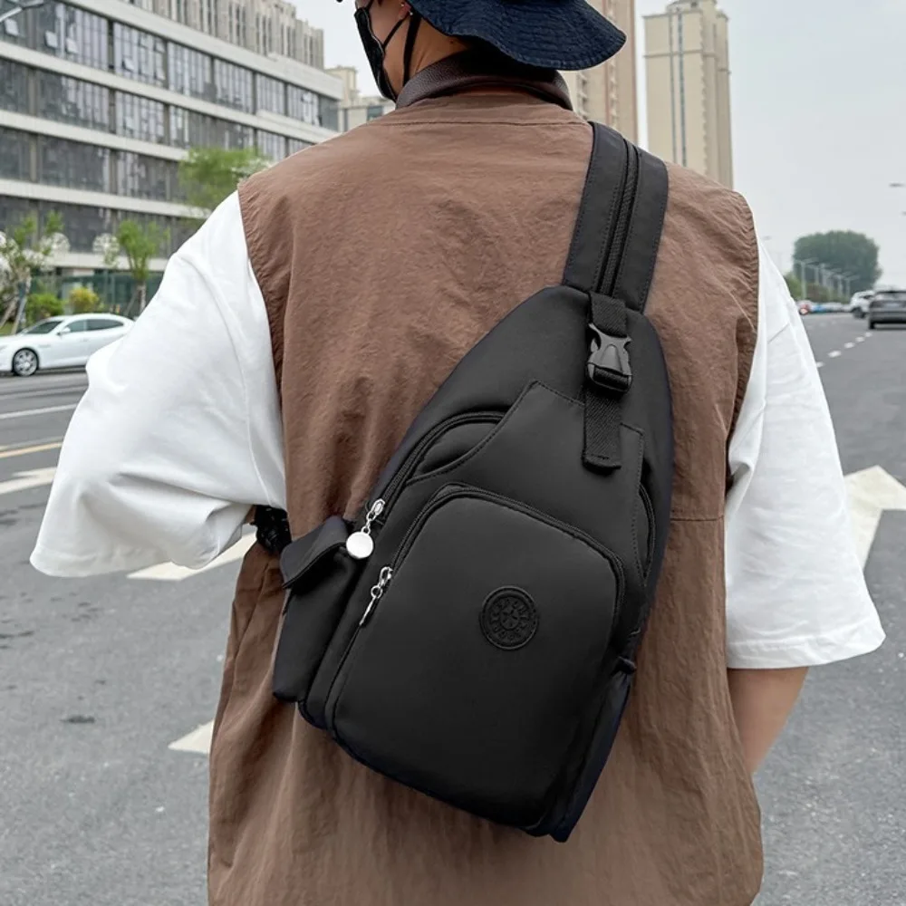 

Oxford Cloth Male Sling Backpack Adjustable Strap Multi Functional Outdoor Waist Bag Fashion Light Weight Crossbody Bag Man