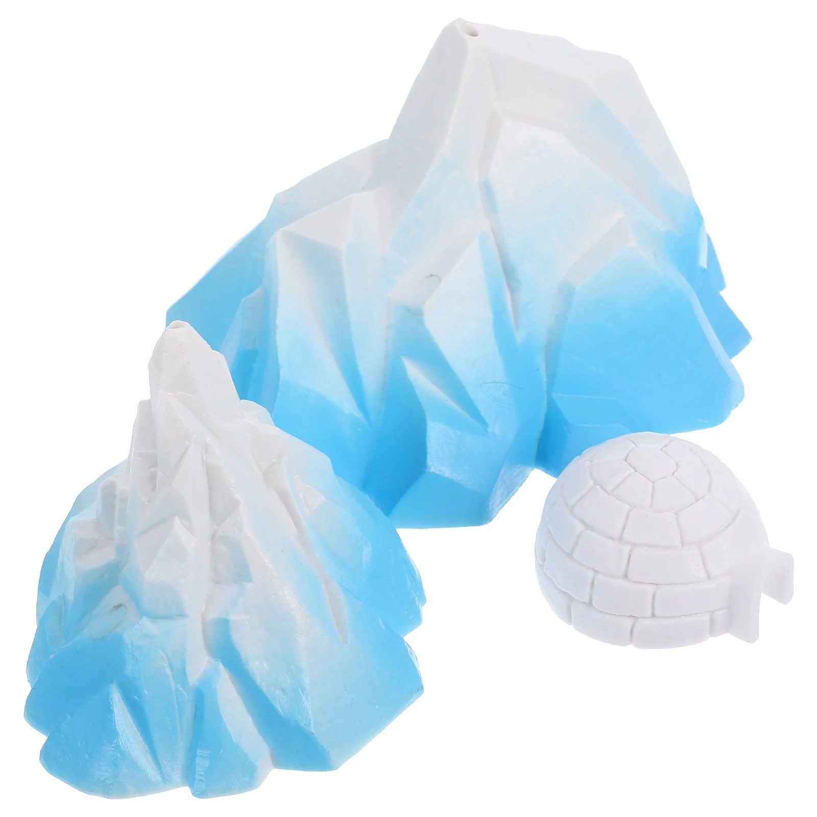

3 Mini Igloo Snow Mountain Figurine Realistic PVC Decor Fish Tank Home Office Garden Statue Snow Mountain Scene