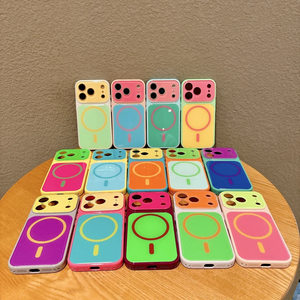 Funda de verano moderna con colores dopamina para Magsafe compatible con iPhone 18 17 16 15 Pro Max, brillante, disponible, a prueba de golpes 6