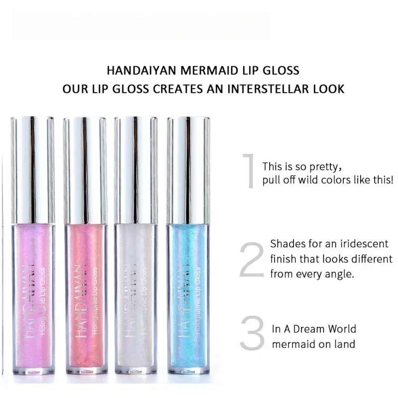 ملمع شفاه لامع رائع مرطب مقاوم للماء بريق حورية البحر ملمع شفاه يدوم طويلاً ملمع شفاه ساحر #2