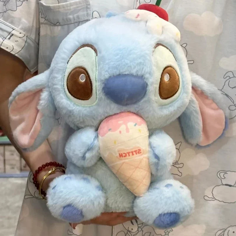 33cm Kawaii Lilo and Stitch Plush Toys Disney Summer Ice Cream Cartoon Cute Anime Stich Doll Stuffed Plushie Soft Gift for Kids