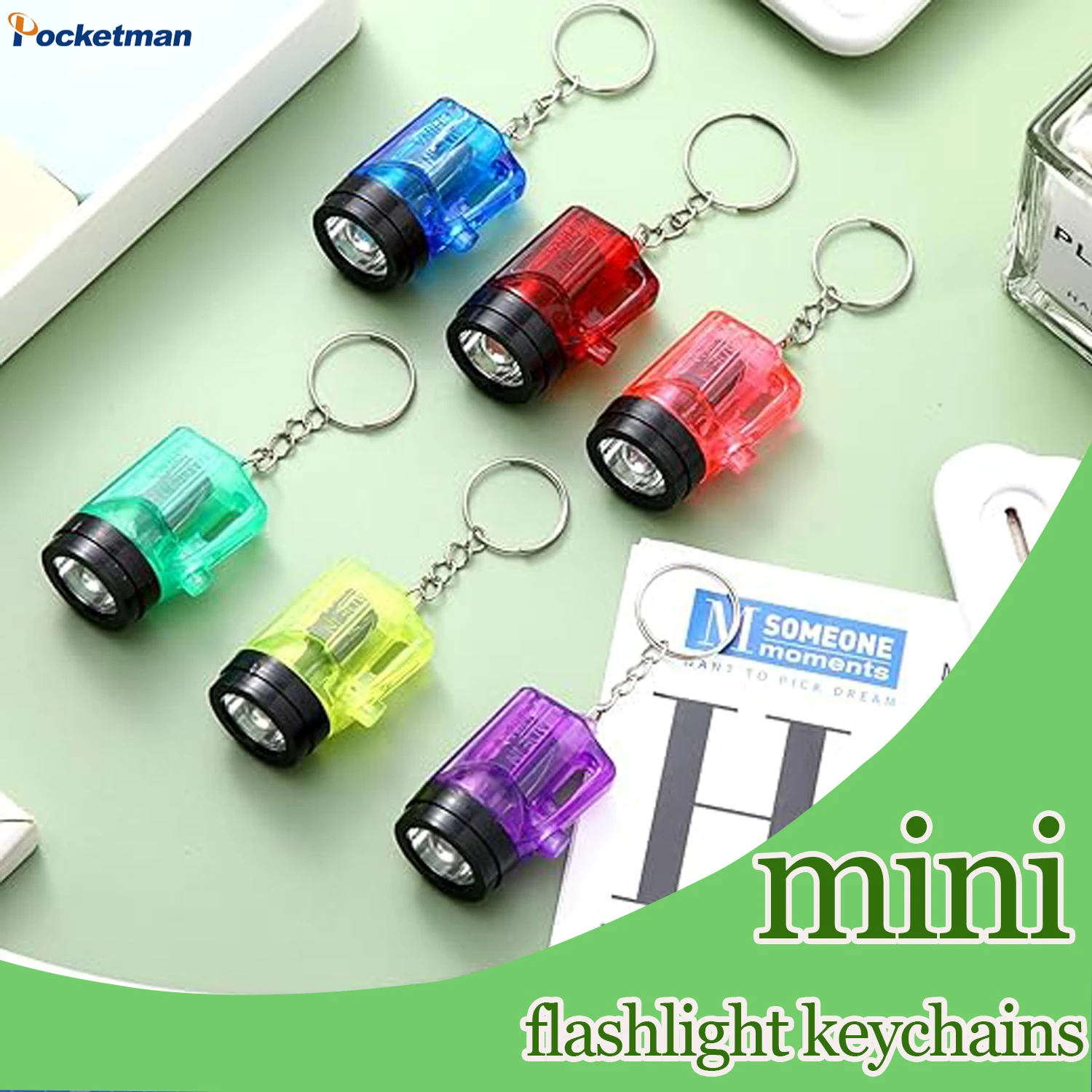 Mini Keychain LED Flashlight Portable Key Ring Luminous Light Small Miner\'s Lamp Bag Decorative Pendant Self-defense Light