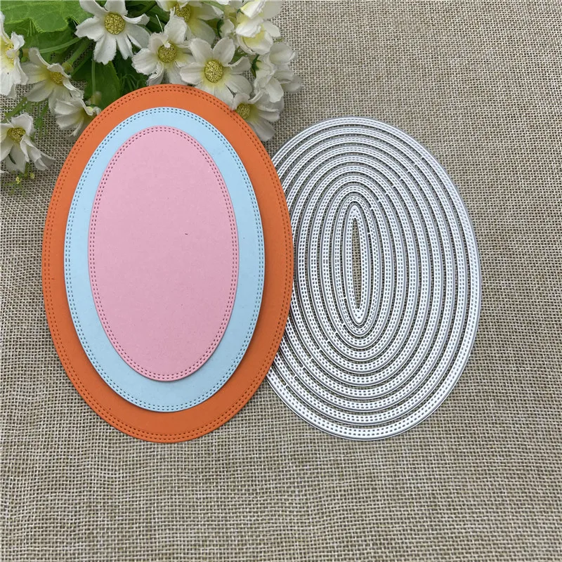 Ellipse Frames background Metal Cutting Dies Stencils For DIY Scrapbooking Decorative Embossing Handcraft Template