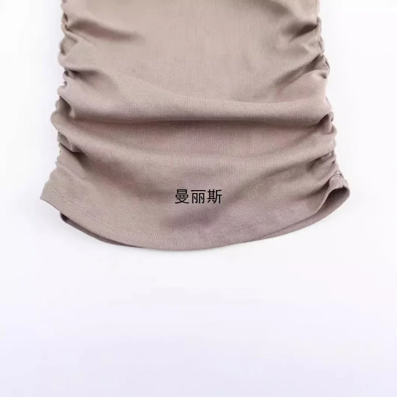 2025موضة نسائية جديدة أزياء أوروبية وأمريكية متعددة الاستخدامات بلوزة ضيقة مطوية