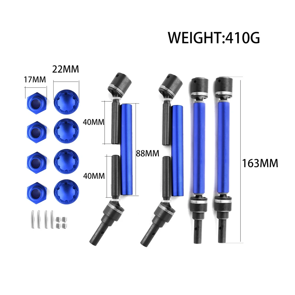 4 Stuks 8996X Uitgebreide Aandrijfas CVD met Wiel Hex voor 1/10 Traxxas MAXX 2.0 V2 89076-4 WideMaxx RC Auto Upgrade Onderdelen,1