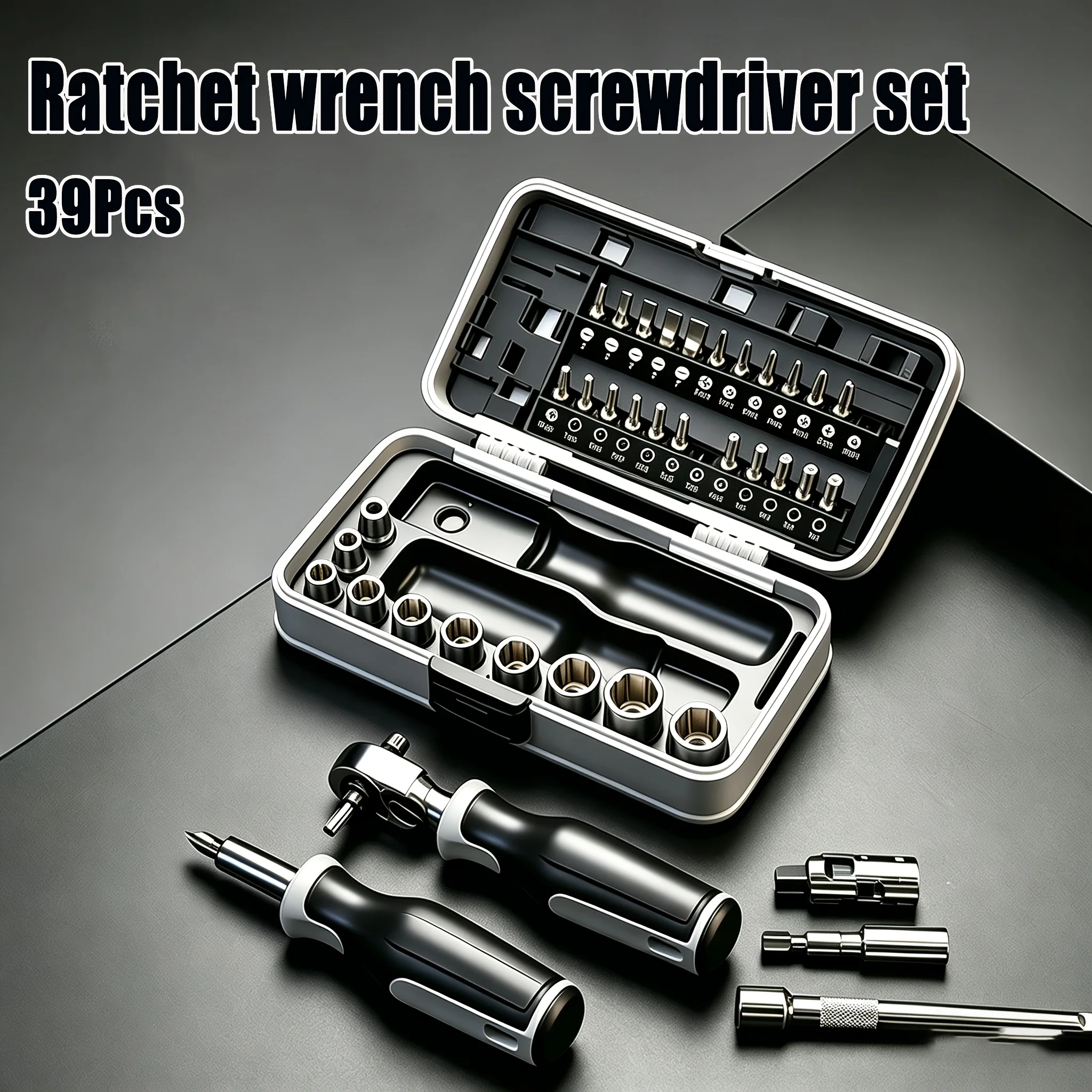 CR-V Steel Ratchet Screwdriver Mechanic Tool Set, Socket & Bit Combo Kit for Home Appliance Motorcycle DIY Repair