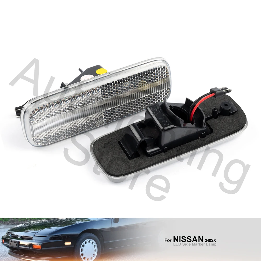 2PCS LED Fender Side Marker Light Kit For Nissan 240SX(S13)1989 1990-1994 Altima1993-1997 Stanza Replace OEM Side marker Lamps 