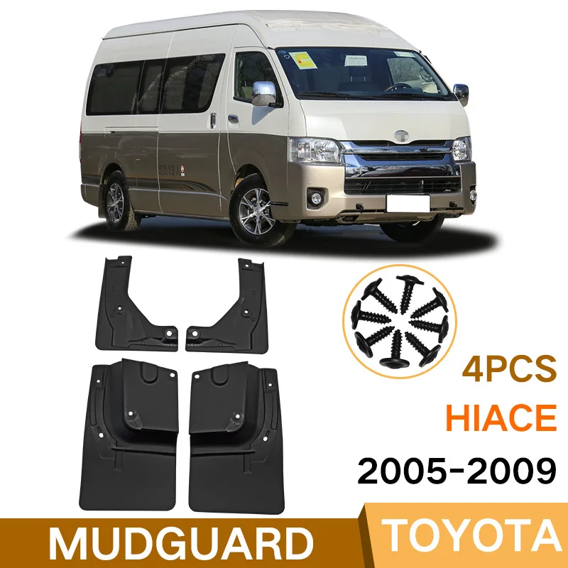 

For Toyota Hiace 2005-2009 Car Molded Mud Flaps Splash Guards Mudguards Front Rear Styling Front Rear Car Accessories