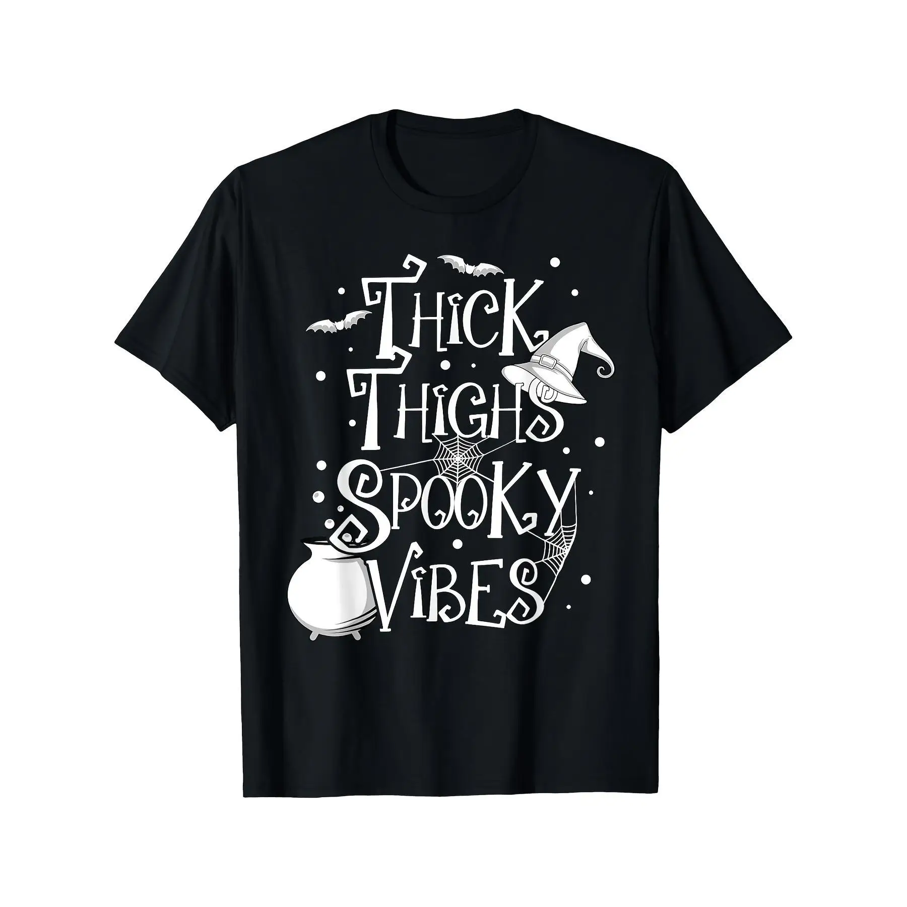 

Plus Size Halloween Witch Print T-Shirt for Women, Spooky Bat Graphic Tee, Long Sleeve Kawaii Casual Top, Autumn Streetwear