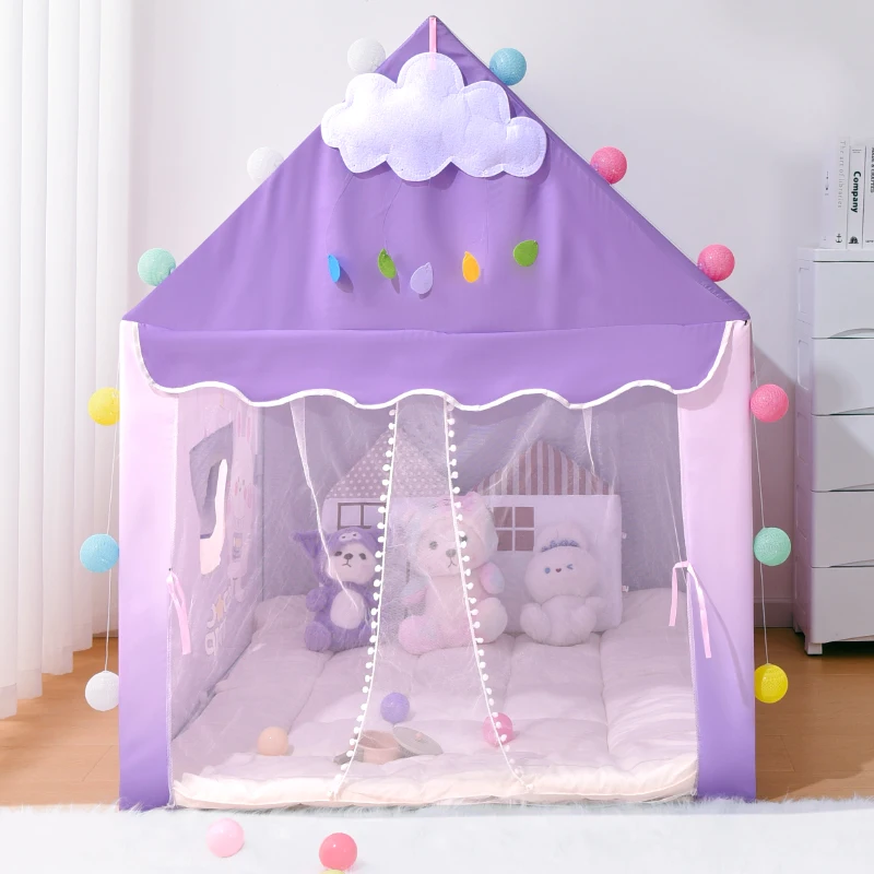 Barraca de jogo dobrável infantil, barraca de jogo portátil interna/externa com corte de janela, base secreta, decoração de festa de aniversário ideal g