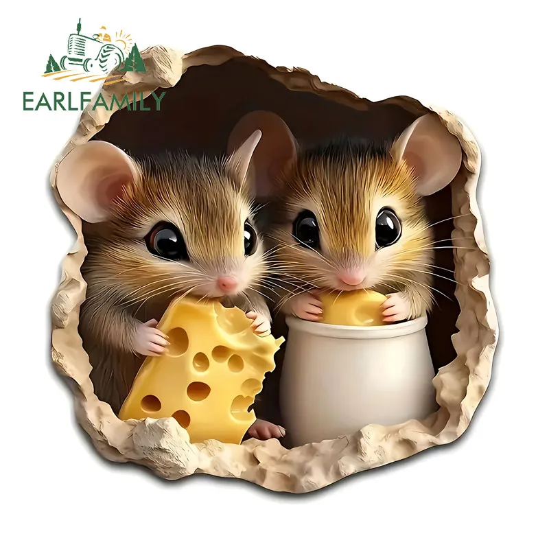 EARLFAMILY Mouse Tear Cartoon Car Sticker Waterproof Motorcycle Luggage Skateboard Vinyl Decals Occlusion Scratch Accessories