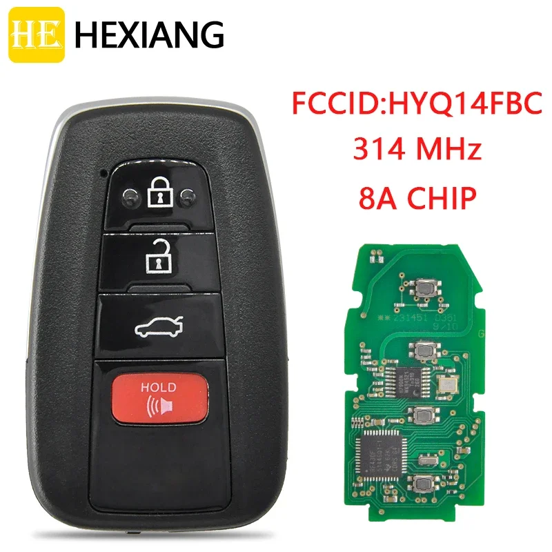 HE Xiang Remote Control Smart Car Key For US Toyota CAMRY FCCID HYQ14FBC 314.3FSK 8A Chip 0531 Board Replacement Promixity Card