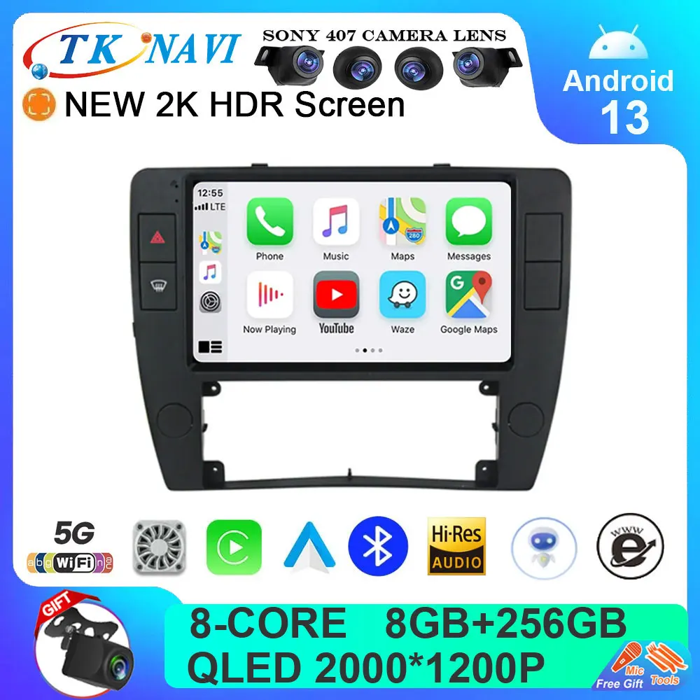 

Android 13 Car Radio For Passat B5 2000 2001 2002 2003 - 2005 Carplay Navigation Auto Multimedia GPS 2 Din Autoradio WIFI 4G DSP